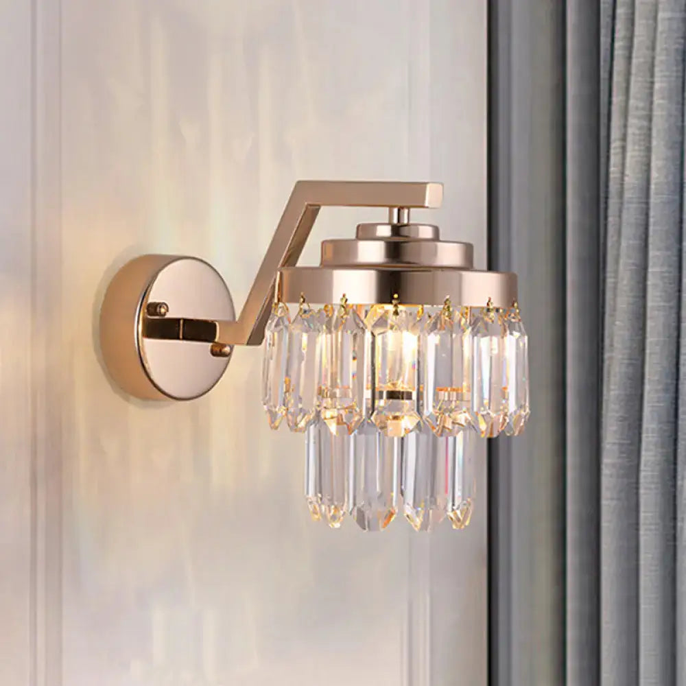 Modern gold crystal wall sconce bedroom led lighting fixture