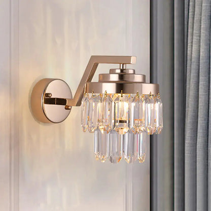 Modern gold crystal wall sconce bedroom led lighting fixture