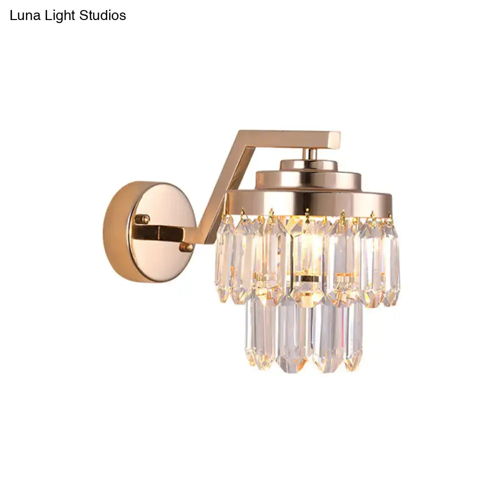 Modern gold crystal wall sconce bedroom led lighting fixture