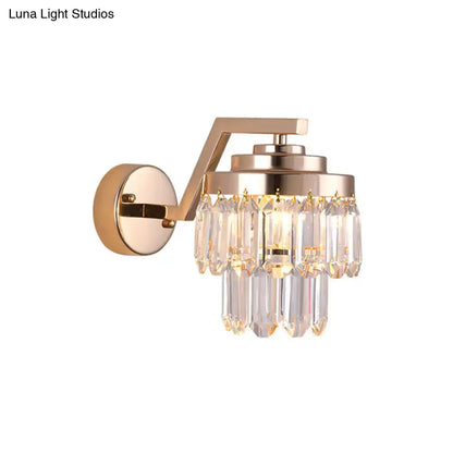 Modern gold crystal wall sconce bedroom led lighting fixture