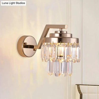 Modern gold crystal wall sconce bedroom led lighting fixture