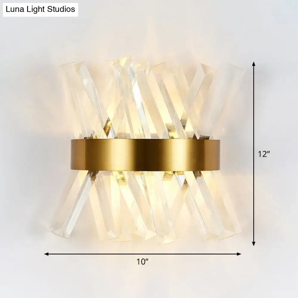 Modern gold crystal wall sconce bedroom wall mount lamp