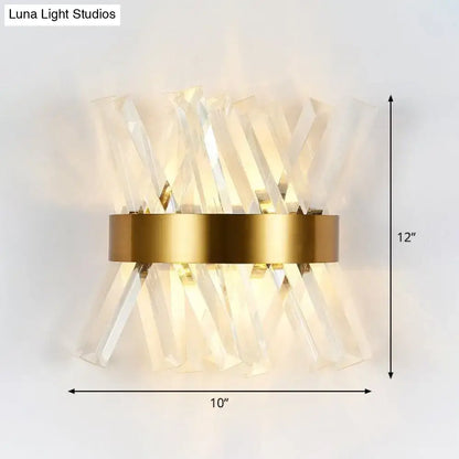 Modern gold crystal wall sconce bedroom wall mount lamp