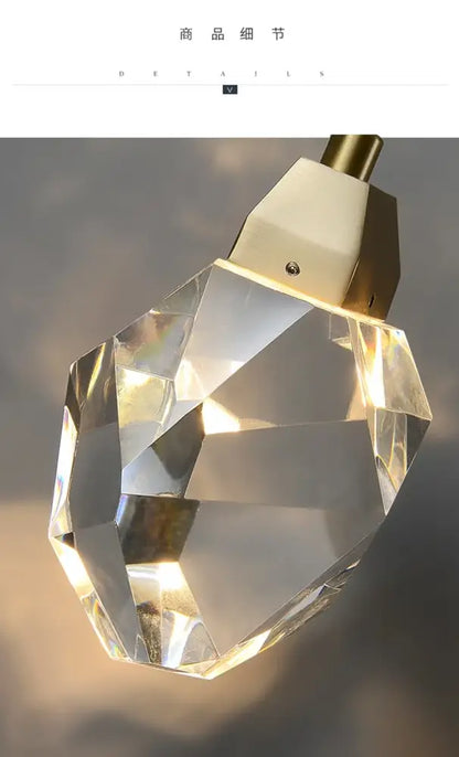 Modern gold crystal wall sconce light living room pendant fixture