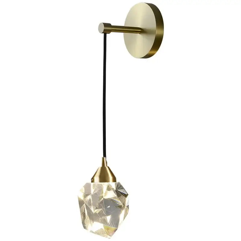 Modern gold crystal wall sconce light living room pendant fixture