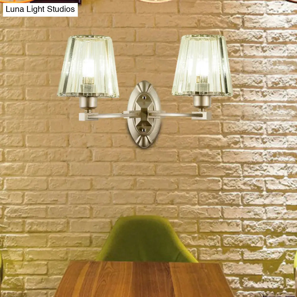 DecorBites™ Modern Gold Crystal Wall Sconce with Tapered Flush Mount – Nordic Design, Ambient Lighting for Bedside