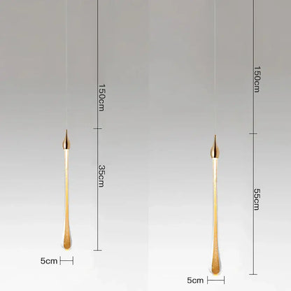 Modern gold crystal water drop chandelier bedroom pendant light