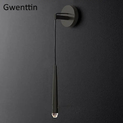 Modern gold crystal water drop wall sconce bedroom led mirror light