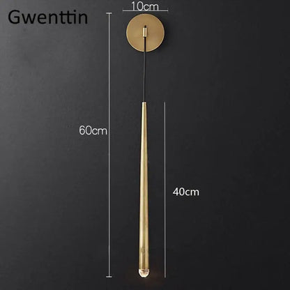 Modern gold crystal water drop wall sconce bedroom led mirror light