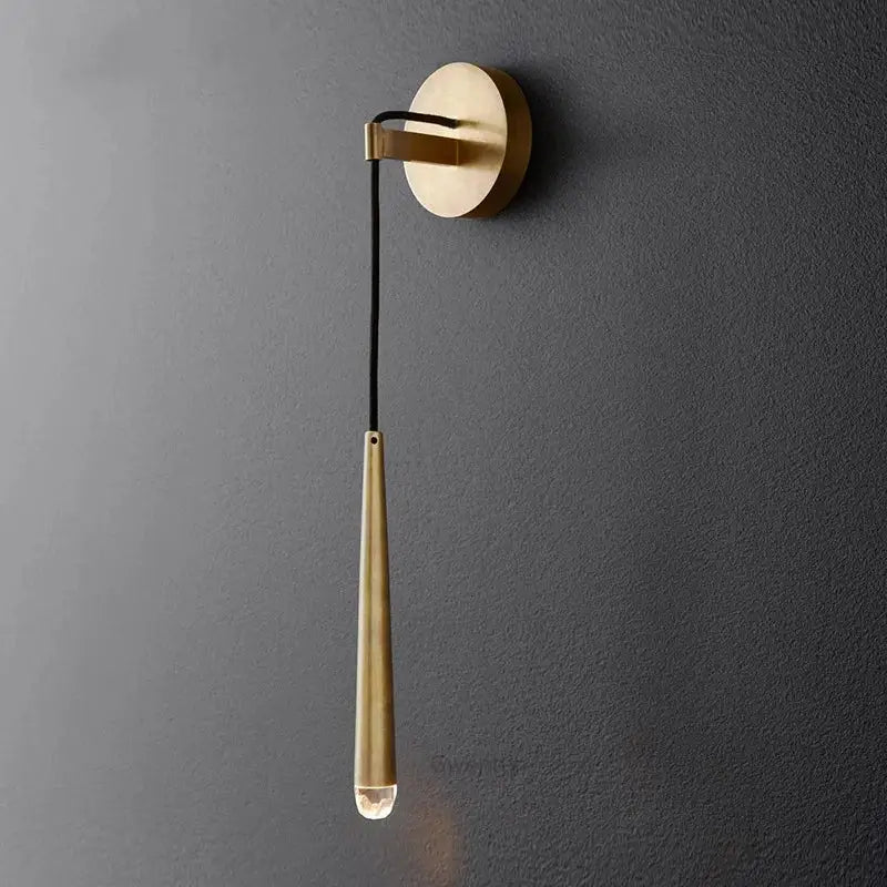 Modern gold crystal water drop wall sconce bedroom led mirror light