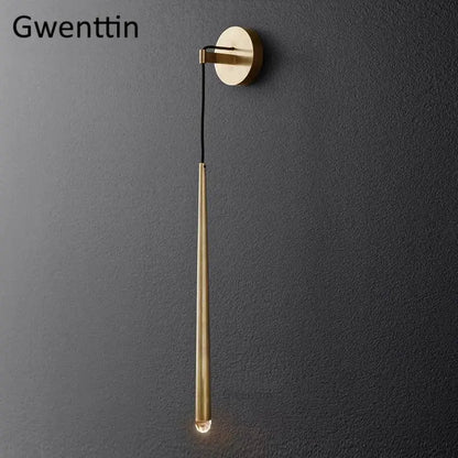 Modern gold crystal water drop wall sconce bedroom led mirror light