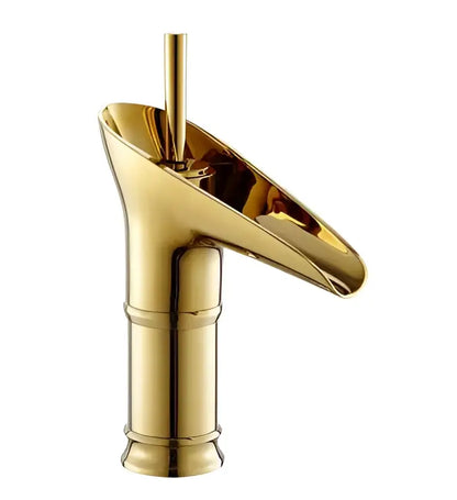 Modern gold crystal wine glass basin faucet bathroom waterfall design