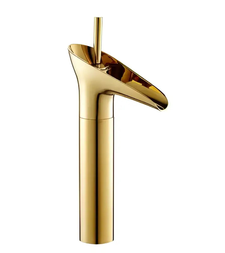 Modern gold crystal wine glass basin faucet bathroom waterfall design