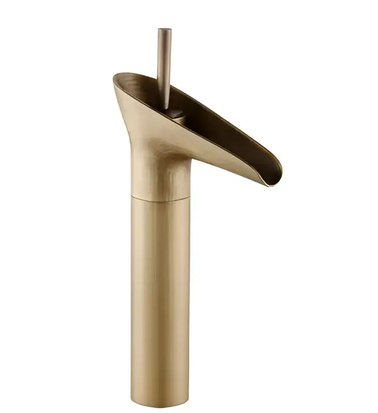 Modern gold crystal wine glass basin faucet bathroom waterfall design