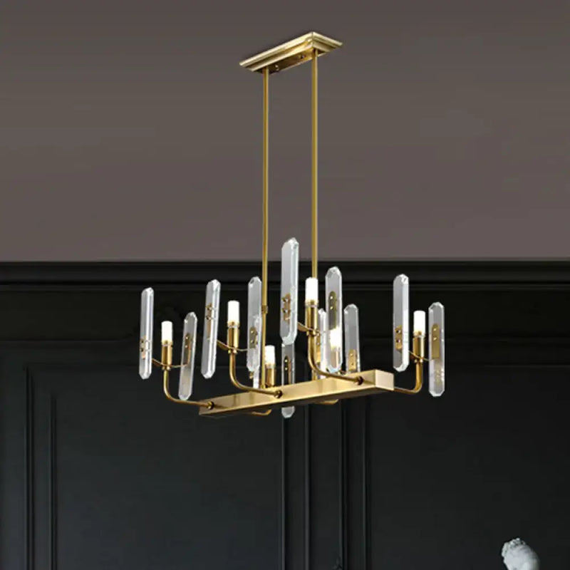 Modern gold curved arm island lighting living room chandelier