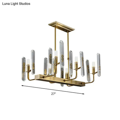 Modern gold curved arm island lighting living room chandelier