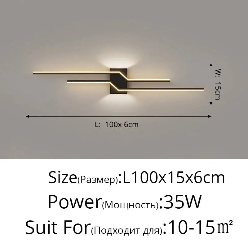 Modern gold curved led wall lamp bedroom ambient light