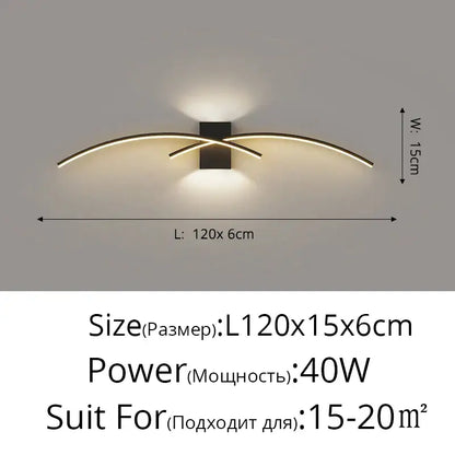 Modern gold curved led wall lamp bedroom ambient light
