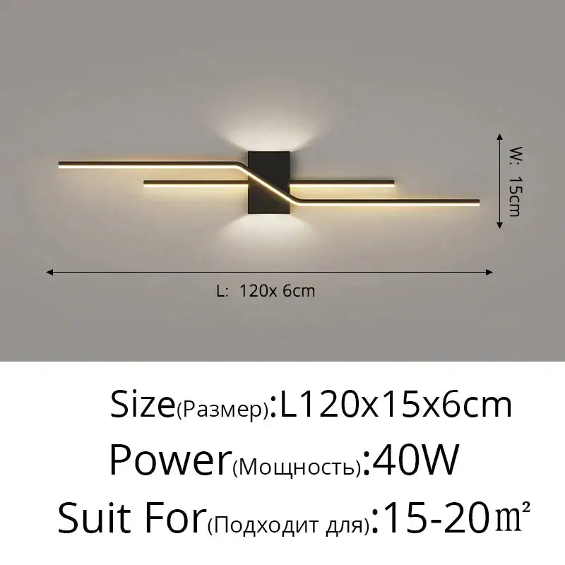 Modern gold curved led wall lamp bedroom ambient light