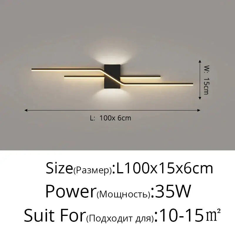 Modern gold curved led wall lamp bedroom ambient light