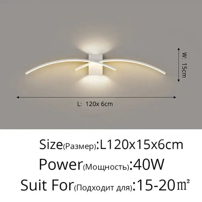 Modern gold curved led wall lamp bedroom ambient light