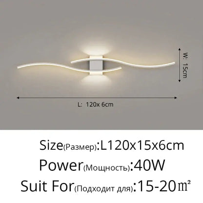 Modern gold curved led wall lamp bedroom ambient light