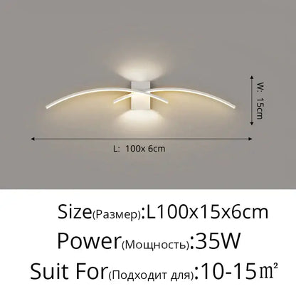 Modern gold curved led wall lamp bedroom ambient light