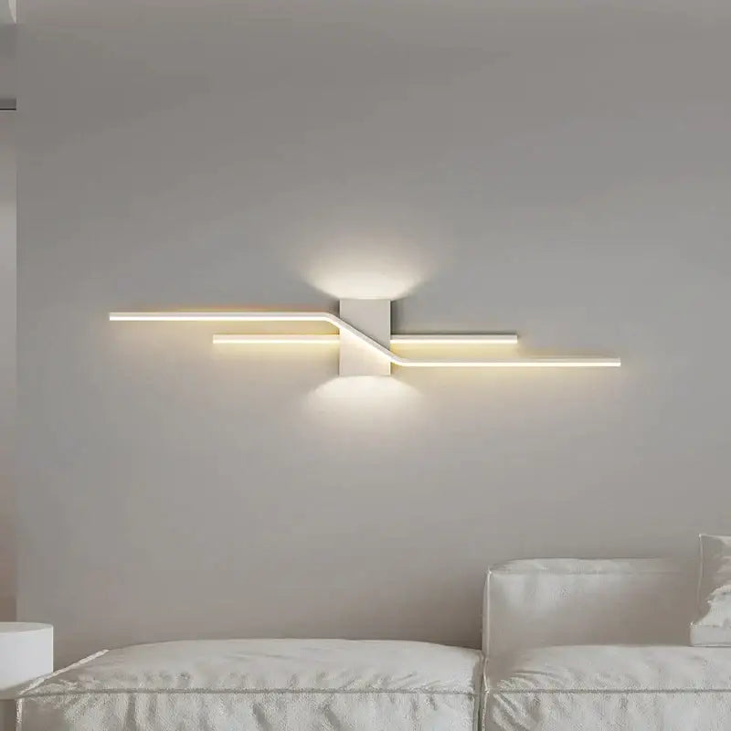 Modern gold curved led wall lamp bedroom ambient light