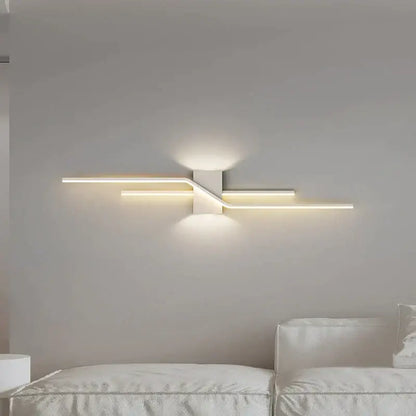 Modern gold curved led wall lamp bedroom ambient light