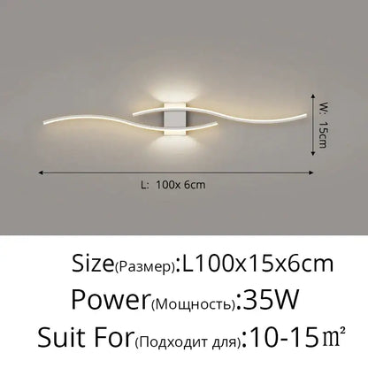 Modern gold curved led wall lamp bedroom ambient light