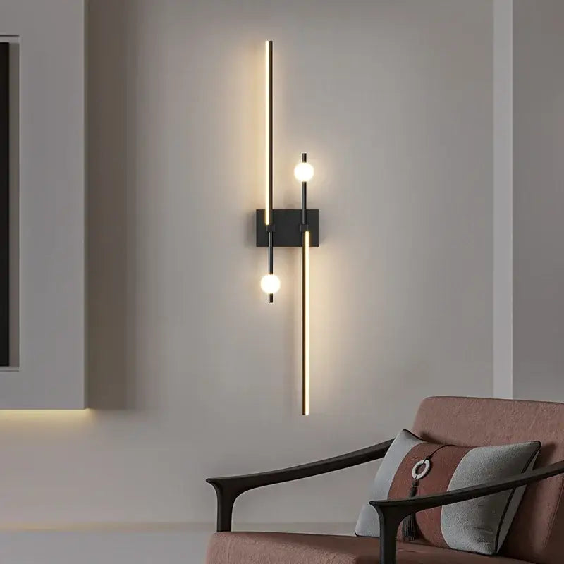 Modern gold curved led wall lamp for living room bedroom
