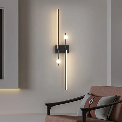 Modern gold curved led wall lamp for living room bedroom