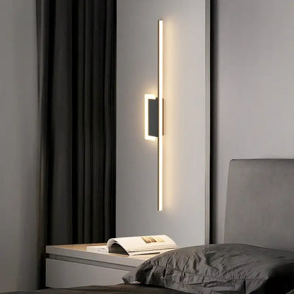 Modern gold curved led wall lamp for living room bedroom
