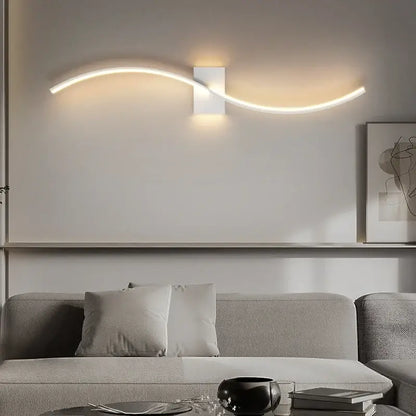 Modern gold curved led wall lamp for living room bedroom