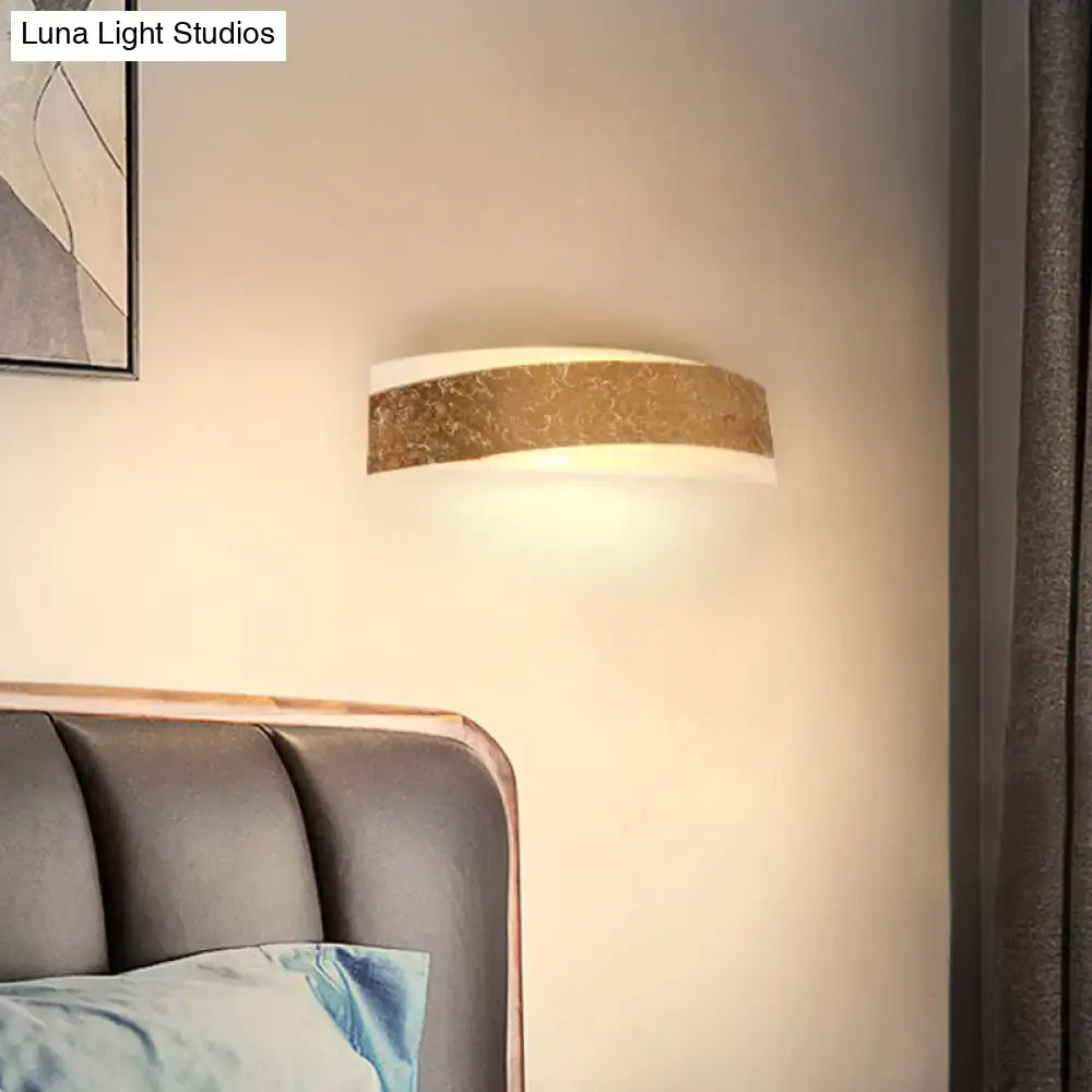 Modern gold curved led wall lamp living room wall mount lighting