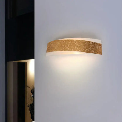 Modern gold curved led wall lamp living room wall mount lighting
