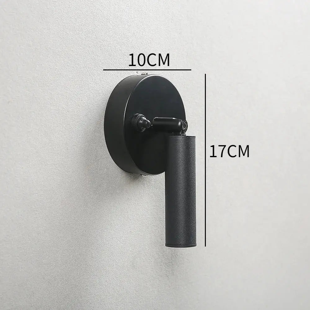 Modern gold cylindrical led wall lamp for bedroom with knob switch