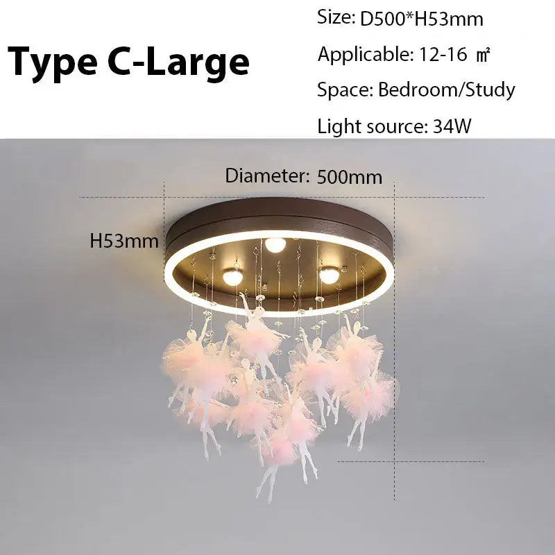 Modern gold dancing girl led chandelier crystal bird bedroom light