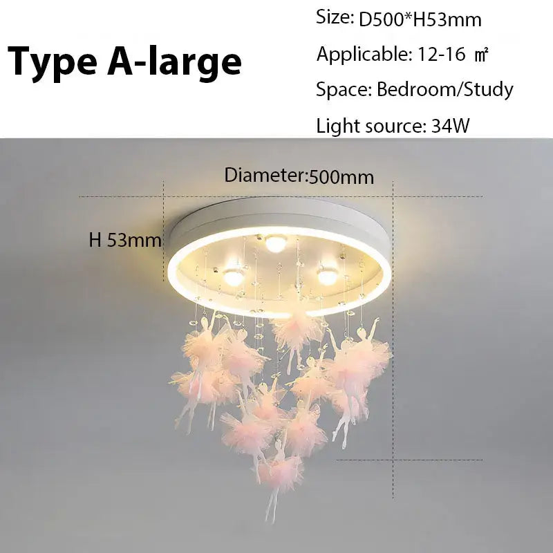 Modern gold dancing girl led chandelier crystal bird bedroom light