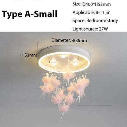 Modern gold dancing girl led chandelier crystal bird bedroom light