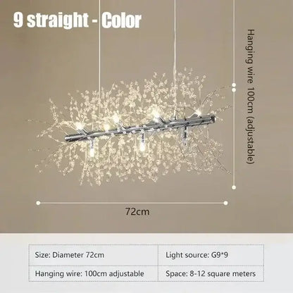 Modern gold dandelion crystal ceiling lamp for dining room
