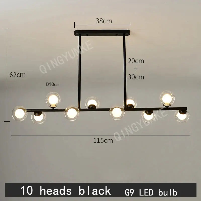 Modern gold bubble ball led hanging chandelier dining room