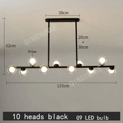 Modern gold bubble ball led hanging chandelier dining room