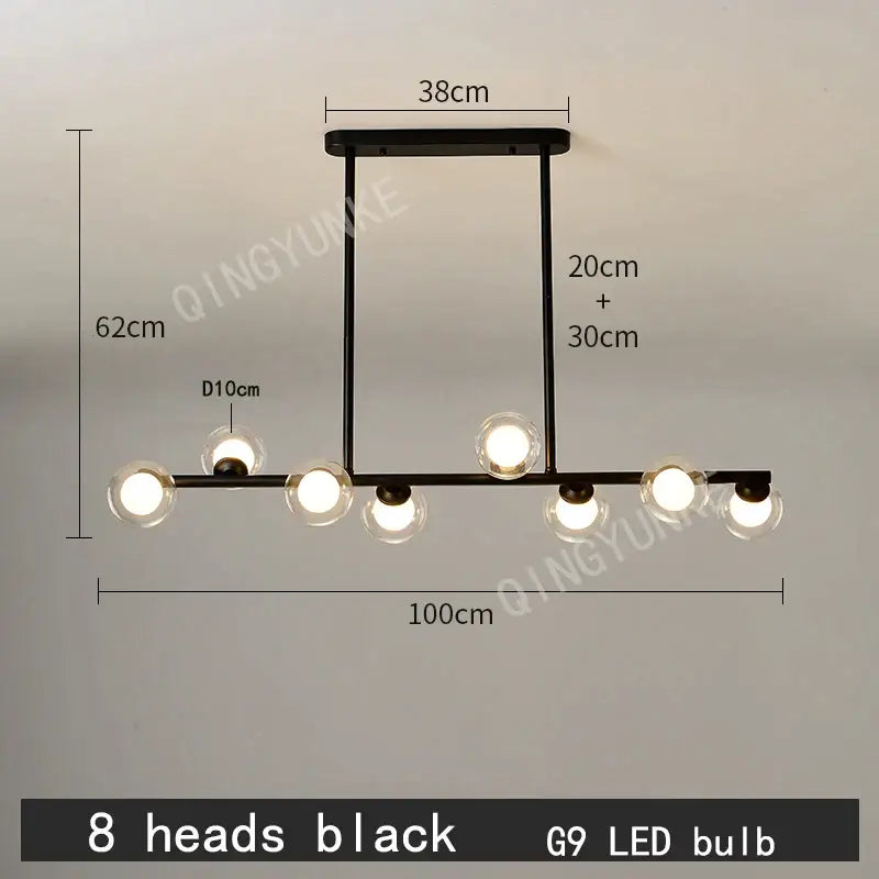 Modern gold bubble ball led hanging chandelier dining room