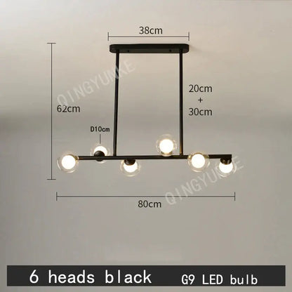 Modern gold bubble ball led hanging chandelier dining room