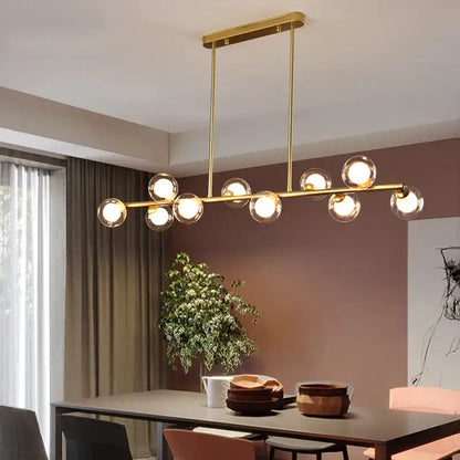 Modern gold bubble ball led hanging chandelier dining room