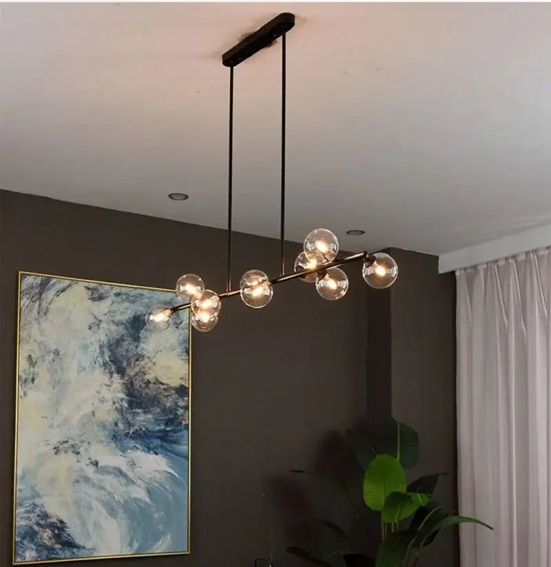 Modern gold bubble ball led hanging chandelier dining room
