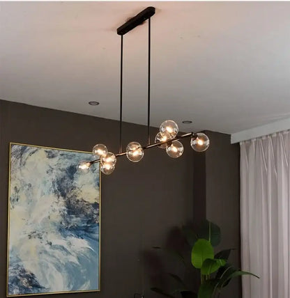 Modern gold bubble ball led hanging chandelier dining room