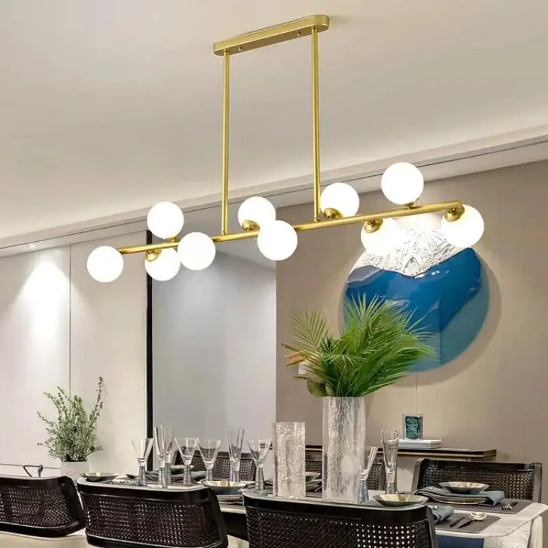 Modern gold bubble ball led hanging chandelier dining room