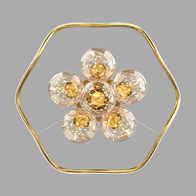 Modern gold bubble chandeliers – dining room led light